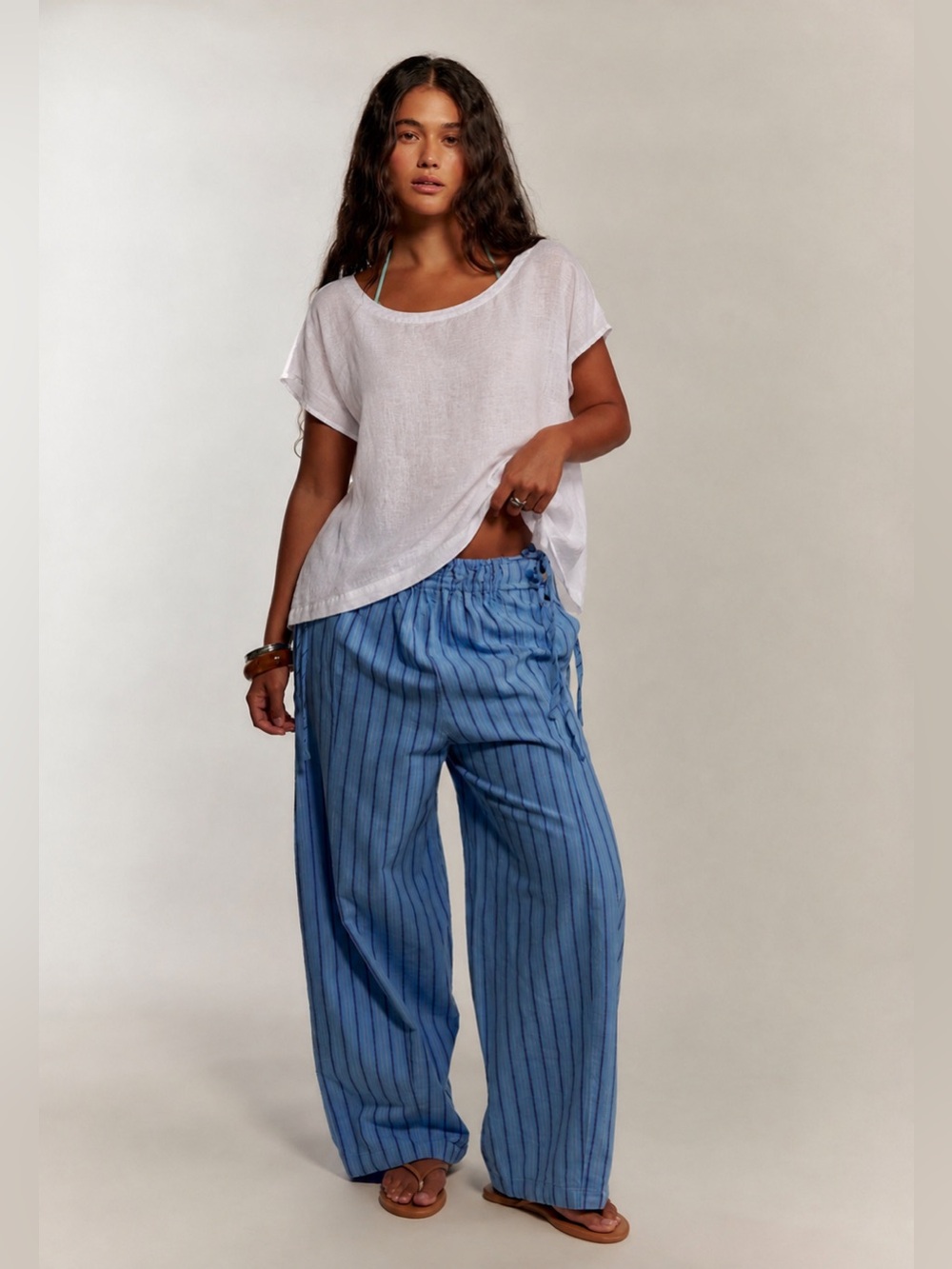 Cynthia Rowley White 100% Linen Oversized Relaxed Blouse Top L